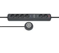 Brennenstuhl Eco-Line Comfort Switch Plus regleta enchufes con 6 Tomas de Corriente (Cable de 1,5 m, Interruptor de Mano/pie) Antracita