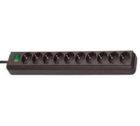 Brennenstuhl Eco-Line con interruptor de 10 vías negro, 3 m