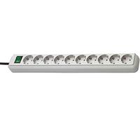 Brennenstuhl Eco-Line regleta de enchufes con 10 Tomas de Corriente (Cable de 3 m, Interruptor) Gris