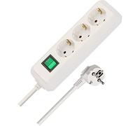 Brennenstuhl Regleta de enchufes Eco-Line 3 tomas de corriente, cable 1,5 m, interruptor, Blanco