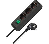 Brennenstuhl Regleta de enchufes Eco-Line 3 tomas de corriente (cable 5 m, interruptor) Negro
