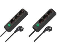 Brennenstuhl Eco-Line regleta de enchufes con 3 Tomas de Corriente (Cable de 5 m, Interruptor) Negro (Paquete de 2)