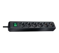 Brennenstuhl Regleta de enchufes Eco-Line 6 tomas de corriente (cable 3 m, interruptor) Negro