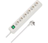 Brennenstuhl Regleta de enchufes Eco-Line 6 tomas de corriente, cable 3 m, interruptor, blanco