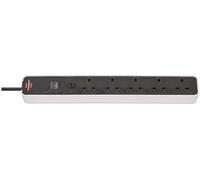 BRENNENSTUHL Ecolor FB Regleta 5 Enchufes, 1.5m, Negro/Blanco