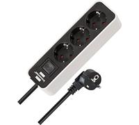 Brennenstuhl Regleta de enchufes Ecolor 3 tomas cable 1,5 m con interruptor Blanco/Negro