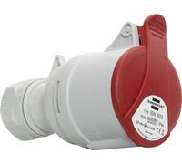 Brennenstuhl Enchufe eléctrico CEE de 5 polos para uso externo, enchufe industrial CEE 400 V/16 A con tapa, conexión atornillable, uso en obras de construcción, camping, aplicaciones comerciales,