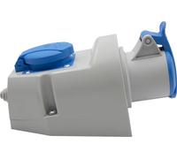 Brennenstuhl Enchufe eléctrico de pared combinado con toma CEE 230 V/16 A de 3 polos + toma tipo F (Schuko), toma industrial con tapa, uso interior/exterior, taller, garaje, industria, IP44, 16 A