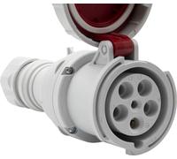 Brennenstuhl Enchufe eléctrico industrial CEE de 5 polos para uso exterior, toma CEE 400 V/63 A con tapa, conexión atornillable, uso al aire libre, obras, industria, camping, IP67, 63 A