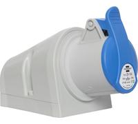Brennenstuhl Enchufe eléctrico industrial de pared CEE de 3 polos, enchufe industrial 230 V/16 A con tapa para uso exterior, ideal para uso al aire libre, obras, industria, IP44, 16 A