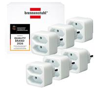 Brennenstuhl Enchufe múltiple para la Toma de Corriente (Enchufe Adaptador por 2 Tomas de Corriente Euro, enchufes con Mayor protección Accidental) Blanco