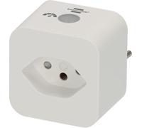 Brennenstuhl Enchufe WiFi con monitorización del consumo, enchufe inteligente compatible con Alexa, Google Home - Matter, Smart Plug con temporizador diario y semanal, control por voz y remoto