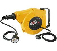 Brennenstuhl enrollacables eléctrico IP20 / enrollador de cable automático para interiores (9+2m de cable, montable, para montaje en pared, IP20) amarillo