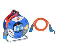 Brennenstuhl Enrollacables Garant CEE 230V Con Alargador 25m y Cable Alargador CEE 5m (Uso en Exteriores, 2 Enchufes, IP44, Para Camping y Caravana, Made in Germany)