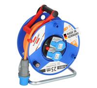 Brennenstuhl enrollacables Garant CEE 230V con alargador de 25m (uso universal en exteriores, con 2 enchufes CEE, fabricado en alemania)