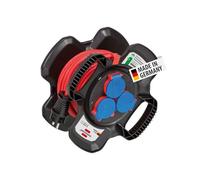 Brennenstuhl Enrollacables X-Gum - 3 tomas, 10 m, exterior, irrompible, fabricado en Alemania