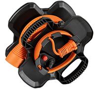 Brennenstuhl Enrollador de cable eléctrico compacto X-GUM con extensión adicional (18,50 + 1,50 m, sin tierra, uso temporal en exteriores, fabricado en Francia)