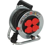 Brennenstuhl-Enrollador de Cable eléctrico, Plateado, 1207911