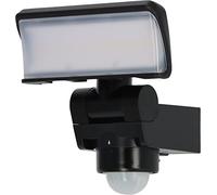 Brennenstuhl Foco LED con sensor de movimiento WS 2050 WP/Proyector LED para exteriores de 20W (1680lm, IP44, 3000K, luz blanca cálida, detección de movimiento de 180° un alcance hasta 10m,) negro