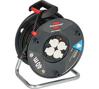 Brennenstuhl Garant V2 1208300500 - Tambor de Cable (40 m, Fabricado en Alemania, Uso en Interiores, 4 enchufes de Contacto con Tapas de Cierre automático, Mango ergonómico), Color Negro