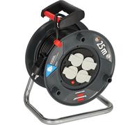 Brennenstuhl Garant V2 Enrollacables 25m cable (Fabricado en Alemania, 4 enchufes con conexión a tierra, protección contra sobrecalentamiento, cuerpo del tambor de plástico especial)