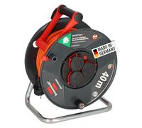 Brennenstuhl Garant V2 IP44 Enrollacables 40m exterior (Fabricado en Alemania, 3 tomas con conexión a tierra, protección contra sobrecalentamiento, uso a corto plazo en el exterior)