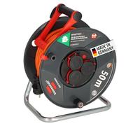 Brennenstuhl Garant V2 - Tambor para cable (IP44, 50 m, fabricado en Alemania, color naranja, uso a corto plazo en exterior), color negro