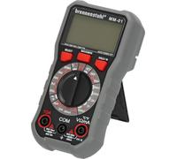 Brennenstuhl Multímetro MM-01 con selección manual del rango de medición (tensión CA/CC, corriente CC, resistencia, temperatura, diodo, continuidad, prueba NCV, pantalla de 2000 cuentas, True RMS)