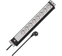 Brennenstuhl Premium-Line regleta de enchufes 19" para Armario Rack con 8 Tomas de Corriente (Cable de 3 m, Unidad de distribución, 19" Formato para Montaje, sin Interruptor)