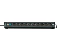 Brennenstuhl Premium-Line regleta de enchufes con 10 Tomas de Corriente (Cable de 3m, con Interruptor, Fabricado en Alemania) Negro