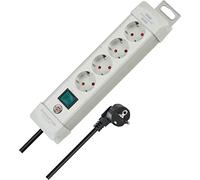 Brennenstuhl Premium-Line regleta de enchufes con 4 Tomas de Corriente (Cable de 1,8m, con Interruptor, montable, Fabricado en Alemania) Gris