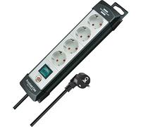 Brennenstuhl Regleta 1951540101 Premium-Line 4 tomas de corriente, cable 5 m, interruptor, negro