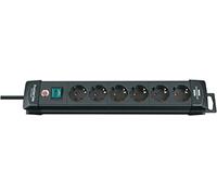 Brennenstuhl Premium-Line regleta de enchufes con 6 Tomas de Corriente (Cable de 3 m, con Interruptor, Fabricado en Alemania) Negro