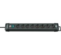 Brennenstuhl Premium-Line regleta de enchufes con 8 Tomas de Corriente (Cable de 3m, con Interruptor, montable, Fabricado en Alemania) Negro