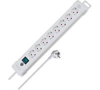 Brennenstuhl Premium-Line regleta de enchufes con 8 Tomas de Corriente (Cable de 3m, con Interruptor, montable, Fabricado en Alemania) Blanco
