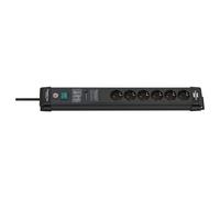 Brennenstuhl Regleta 1951160402 Premium-Line - 6 salidas, cable 5 m, protección 60.000 A, negro
