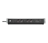 Brennenstuhl Regleta 19" Premium-Web-Line V3, 4 tomas, Main Follow, LAN, cable 3 m, negro