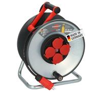 Brennenstuhl Professional SteelCore Carrete SC 2100 IP44, 25m H07RN-F 3G1,5, cuerpo de tambor de chapa de acero, uso en obra y exterior permanente, fabricado en Alemania