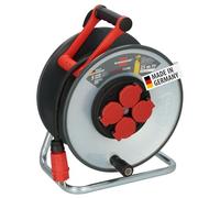 Brennenstuhl Professional SteelCore Carrete SC 2200 IP44, 25m H07RN-F 3G2,5, cuerpo de tambor de chapa de acero, uso en obra y exterior permanente, fabricado en Alemania