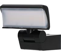 Brennenstuhl Proyector LED WS 2050 W/Foco para exteriores 20W (1680lm, IP44, 3000K, color de luz blanco cálido, cabeza del foco inclinable horizontal y verticalmente) negro