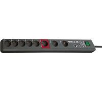 Brennenstuhl Regleta Secure-Tec 8 tomas – protección sobretensión, Master-Slave, 3 m, antracita