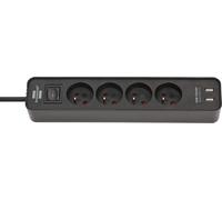 Brennenstuhl regleta ecolor con usb y 4 enchufes (regleta con 2 puerto