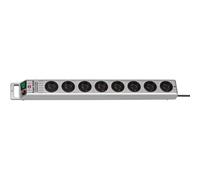 Brennenstuhl regleta super-solid, 8 puertos, plata,
