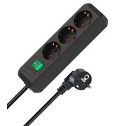 Brennenstuhl Set Eco-Line de 2 Unidades, Regleta de 3 Tomas (múltiples Tomas con Contacto de protección, Mayor protección contra el Contacto, Interruptor y Cable de 1,5m) Negra