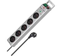 Brennenstuhl Regleta Super-Solid limitador de tensión 5 salidas AC 230 V Plata
