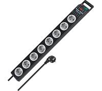 Brennenstuhl Super-Solid regleta enchufes con 8 Tomas de Corriente y Carcasa Estable de policarbonato (Cable de 2,5 m, para Interiores) Negro/Gris