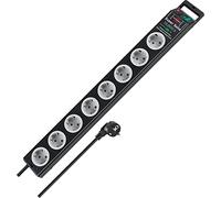 Brennenstuhl Super-Solid regleta enchufes con 8 Tomas y protección sobretensiones hasta 13.500A (con Cable de 2,5m e Interruptor, regleta eléctrica de policarbonato inastillable) Negro/Gris