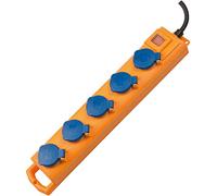 Brennenstuhl Regleta Super-Solid SL 554 5 tomas, cable 2 m, interruptor, IP54, para jardín Amarillo