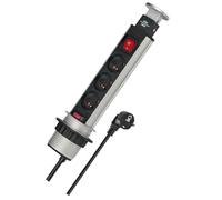 Brennenstuhl Tower Power - Regleta retráctil, Gris, 1396201003, 230V
