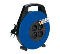 Brennenstuhl Vario Line - Juego de 4 enchufes/mini cable de beben (cable de 5 m, fabricado en Alemania) negro/azul